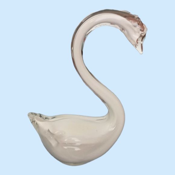 Vintage Murano Art Glass Clean Swan Bird Figurine - Picture 1 of 5